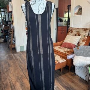 Elizabeth and James Black and Gray Maxi Dress